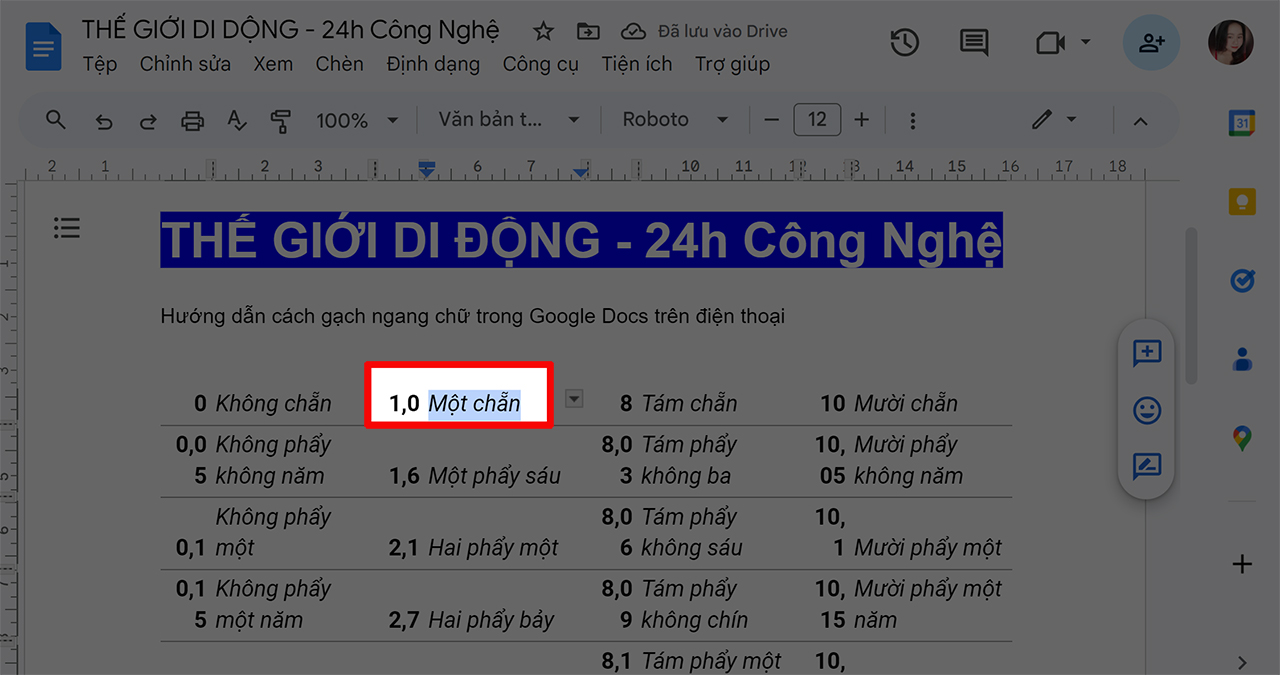 Cách gạch ngang văn bản trong Google Docs Cách gạch ngang văn bản trong Google Docs