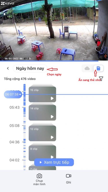 Hướng dẫn xem lại camera Ezviz trên điện thoại
