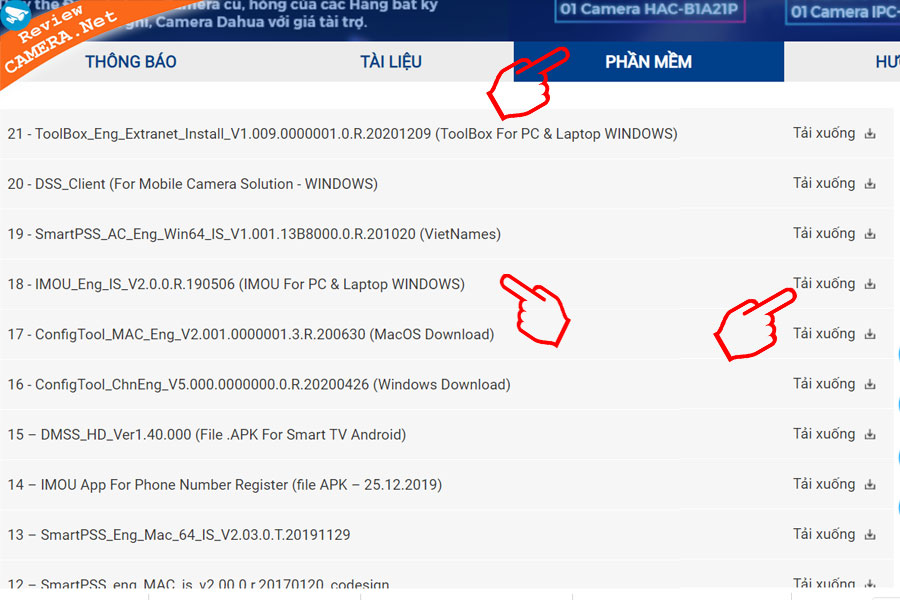 Thêm Camera IMOU vào Smart Pss 3 Tải phần mềm IMOU về máy tính
