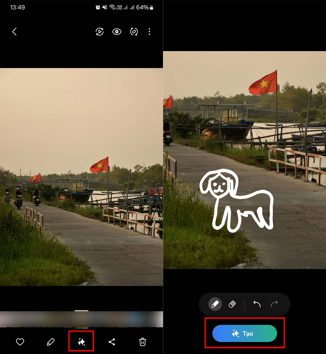 Cách phác họa thành ảnh trên Galaxy S24 FE