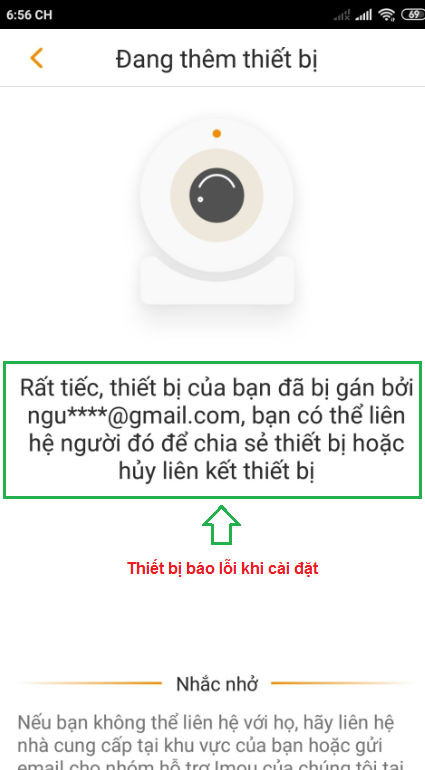 Trường hợp bạn muốn xóa tài khoản camera Imou đã gán cho tài khoản khác